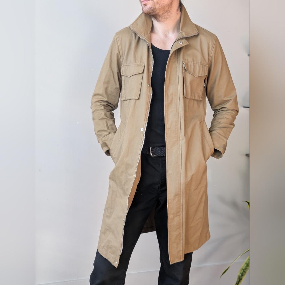 Han Kjobenhavn Double Zipper High Neck Canvas Trench Coat l SS 17 Collection